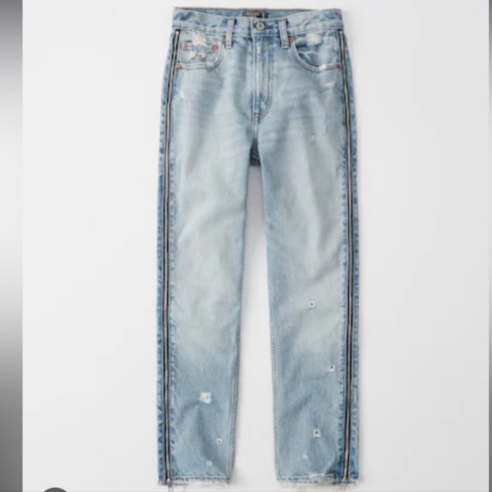 Abercrombie & Fitch Annie high rise girlfriend zippered jeans